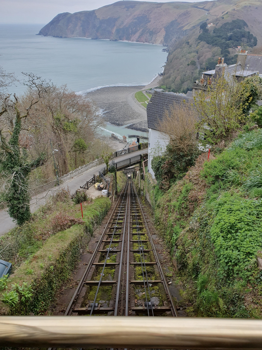 Portrait photograph of the Lynton & Lynmouth Cliff Railway