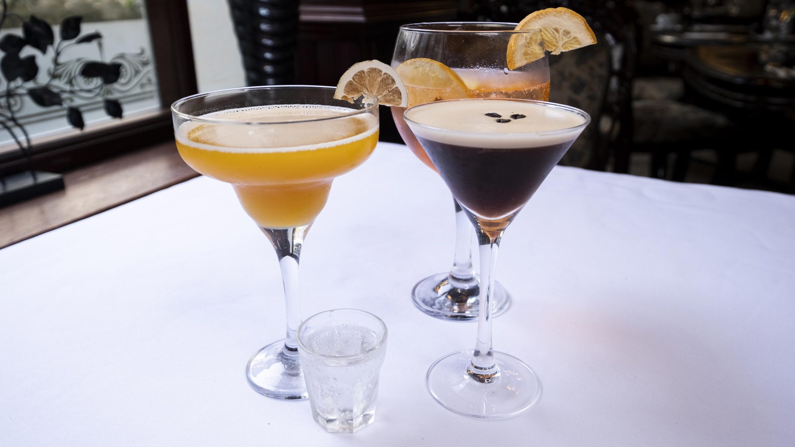 A selection of Cocktails served in the Olive Tree Restaurant and Bar