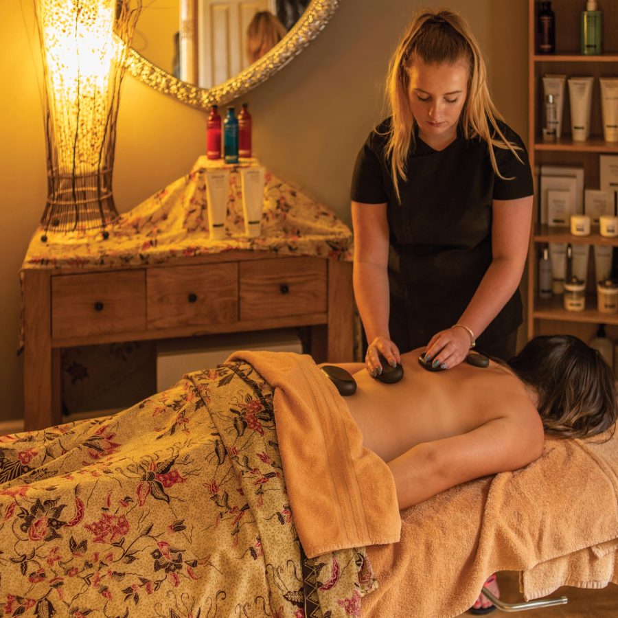 A hot stone massage treatment at the R&R Spa Bideford