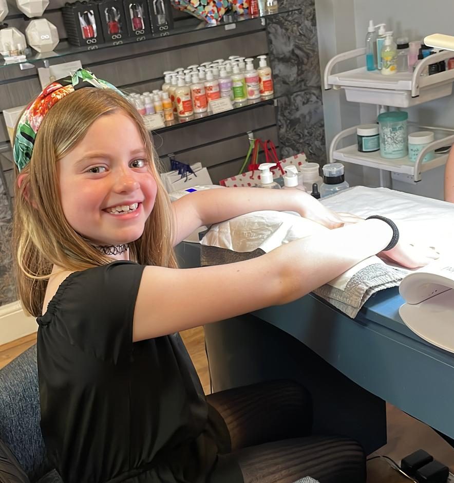 Girl having a child beauty treatment at the R&R Spa in Bideford