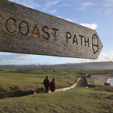 South West Coast Path Sign in WestwardHo! North Devon